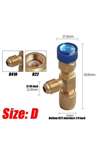 Choice5 صمام أمان سائل D(R410 R22) R410A R22 أداة تبريد تكييف الهواء محول أما...