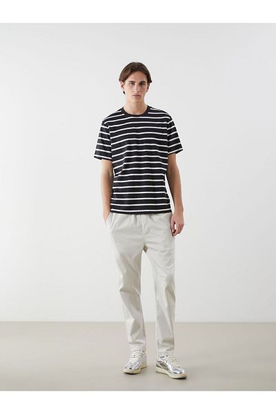 LC Waikiki New Season Crew Neck ριγέ χτενισμένο βαμβακερό ανδρικό Tisort - S52833Z8
