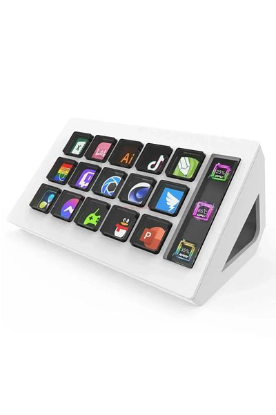 JIMITU black New Visual Stream Deck Keyboard Lcd Button 15 Keys Live Content Creation Controller Custom But