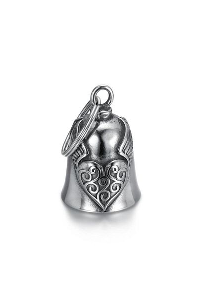 Choice AL2535-round buckle Punk Archangel Michael Wings Motorcycle Bell Pendant Necklace Men\'s Personalize
