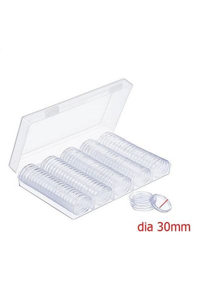 Choice Transparent 100Pcs 33mm Transparent Coin Cases Holder Coin Collecting Box Case Coins Storage Capsule