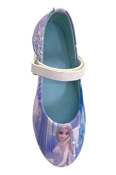 MARKABONİ Girl's Elsa Figured Blue Ballerina Shoes