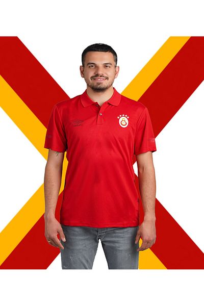Galatasaray Licensed 5 Star Red Polo Neck Jersey