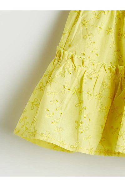 LC Waikiki Green Elastic Waist Fisto Detailed Girl's Skirt