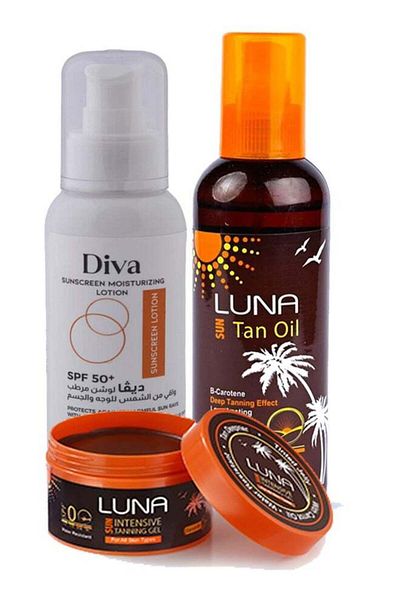 Luna Tanning Kit (Sunscreen 100ml - Tanning Oil 200ml - Tanning Gel 130g)