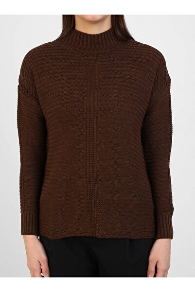 Por La Cara Knit tunic - brown - por la cara