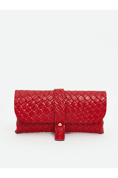 LC Waikiki Дамски портфейл с крокодилски мотив от червена кожа