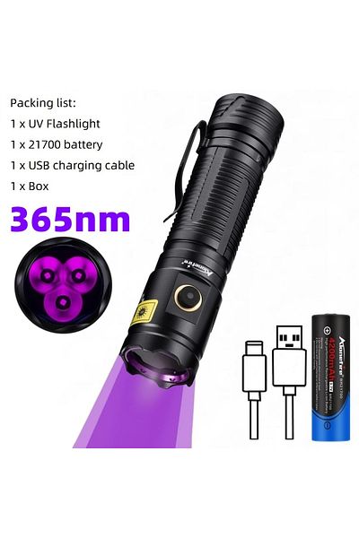 Choice SV133 3x365nm High Power LED UV Flashlight Blacklight Ultraviolet Invisible Ink Marker Pet Urine Sta