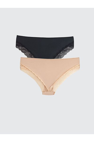 LC Waikiki Pachet de 2 culotte bikini cu dantelă de sezon nou - S45425Z8
