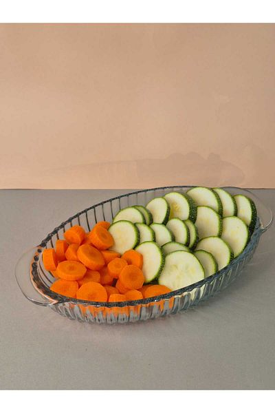 Kaveh glass Kaveh Glass Kayo Large Pattern Presentation-Service Plate 28 X 14 cm Borcam Pn1289Gcl
