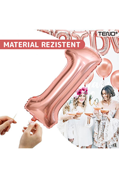 Teno Set of 2 Balloons Number 18 Rose/Gold