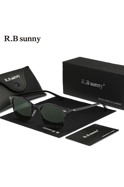 Choice3 Black-GreenG15 RBsunny Fashion HD Mirror Lens Sunglasses Men‘s Driving Outdoor Polarized UV400 Glass