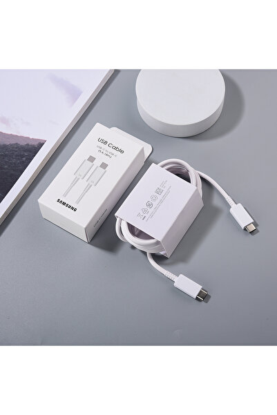 Samsung كابل أبيض بطول 100 سم مع علبة، بقدرة 45 واط، بتقنية الشحن السريع PD، ...