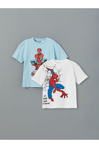 LC Waikiki New Season Spider-Man Printed Boys' T-Shirt 2-Piece - S5Fy94Z1