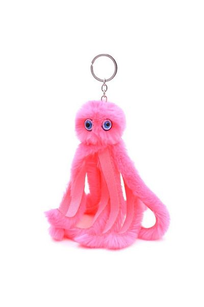 UOOCG Pink keychain for keys, bag, octopus pattern, L18cm, UOOCG