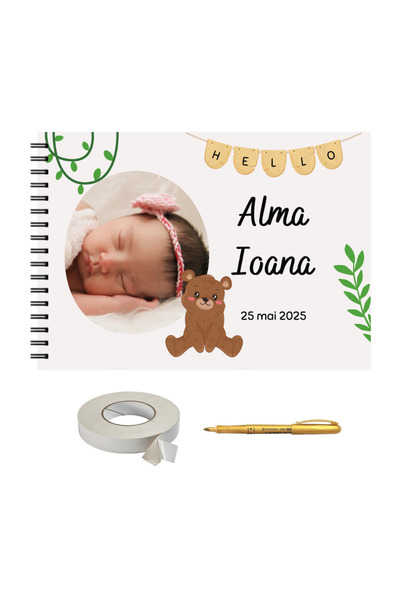 OEM Set Album foto / GuestBook nunta, personalizabil cu poza, A4 landscape, 3...