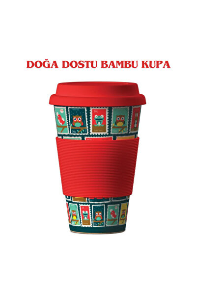 Areon Balev Doğa Dostu Stamps (Red) Bambu Kupa 400 Ml