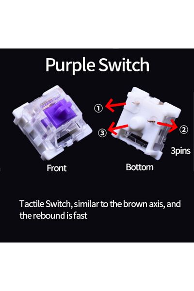 GGBEE 110pcs Tactile Purple Outemu Switch for Keyboard 3Pin Dustproof Linear Tactile Clicky Silent Switche