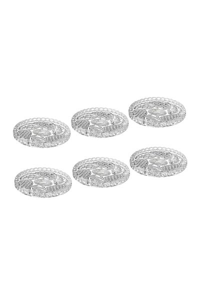 Dania A set of clear glass plates for nuts, sweets, and all kinds of presentations, consisting of 6 plates, each measuring 11 cm.