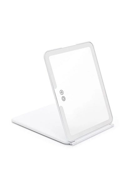 Choice 25.2X19.2X2cm White LED Portable Makeup Mirror with Light USB Rechargeable with 1500mAh Lithium Batt
