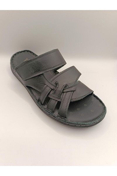 Bukond Ανδρικές παντόφλες από γνήσιο δέρμα Soft Puff Summer Orthopedic Slippers