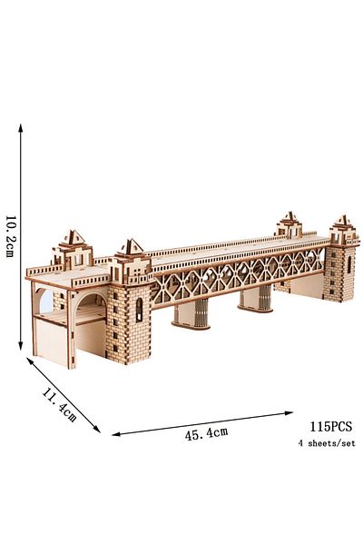 Choice HF13-Bridge أحجية خشبية ثلاثية الأبعاد لعربة ترام ساكورا، محطة ترام، نموذج سيارة حافلة عتيقة، تجميع ذاتي