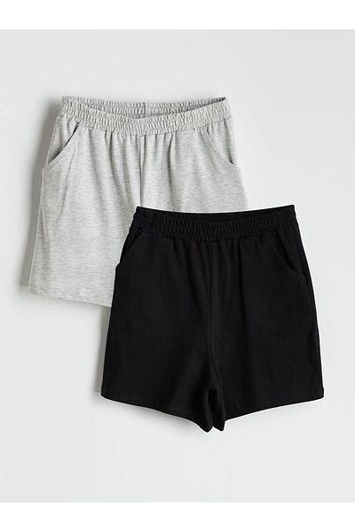 LC Waikiki New Season Girls' Shorts with Elastic Waist 2-Piece - S5Fv80Z4