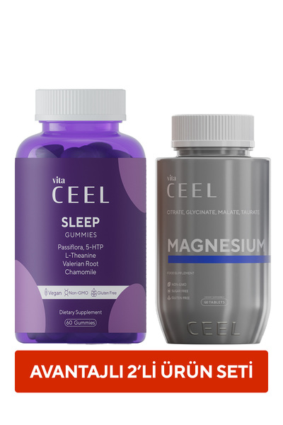 VitaCeel 2’li Magnezyum Tablet ve Uyku Vitamini Çiğnenebilir Gummy Vitamin