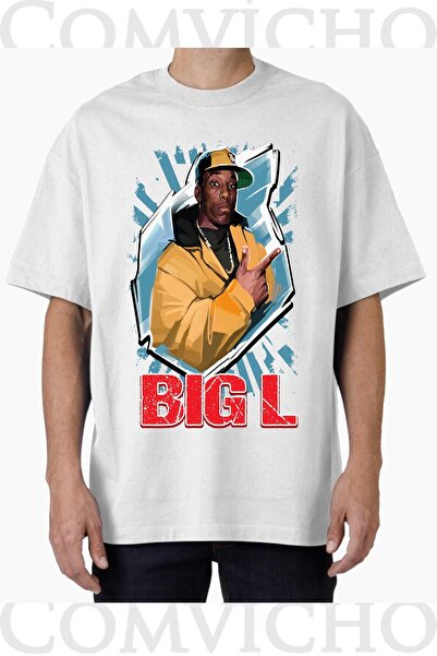 COMVİCHO تي شيرت كبير الحجم مطبوع بتصميم Biggie V8 للجنسين