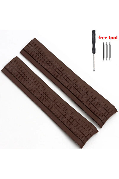 Choice سوار ساعة 21 مم بني بدون شعار لساعة باتيك فيليب أكوانوت سلسلة 5164/5167 مقاوم للماء والغبار