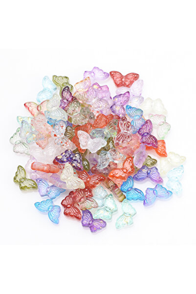 Choice1 mixed 50Pcs Mutil Gradient Color Crystal Butterfly Pendants 8x15mm DI...