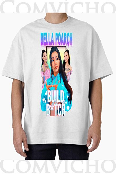COMVİCHO Unisex Bella Poarch V2 Design Printed Oversize T-Shirt
