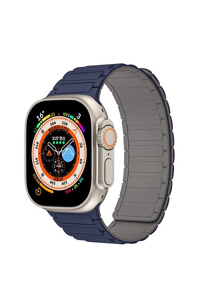 CAOWTAN 42mm 44mm 45mm 49mm blue grey Magnetic Silicone Strap for Apple Watch Band Ultra 2 49mm 45mm 41mm Br