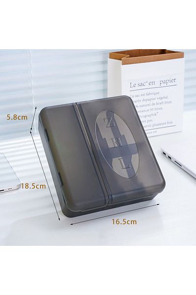 Choice DARK GRAY Large Storage Box for Chargers, Cables, Adapters and Accessories with Customizable Divider