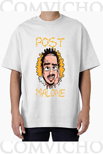 COMVİCHO تي شيرت مطبوع بتصميم Postmalone v8 للجنسين