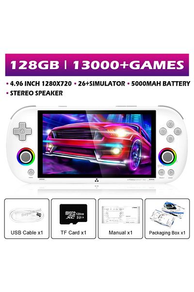 Choice3 128G White 128G 256G Trimui Smart Pro Handheld Game Console 4.96''IPS Screen Linux System Joystick R