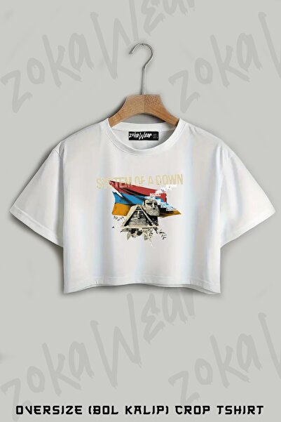 ZOKAWEAR تي شيرت System Of A Down 2 مطبوع كبير الحجم