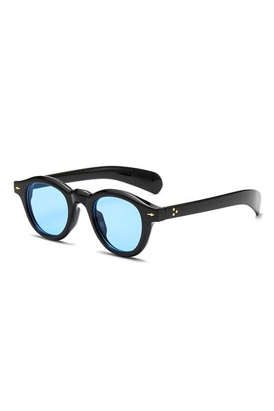 Choice black blue European and American Fashion Oval Leopard Print Sun Glasses Retro Rice Studded Glasses I
