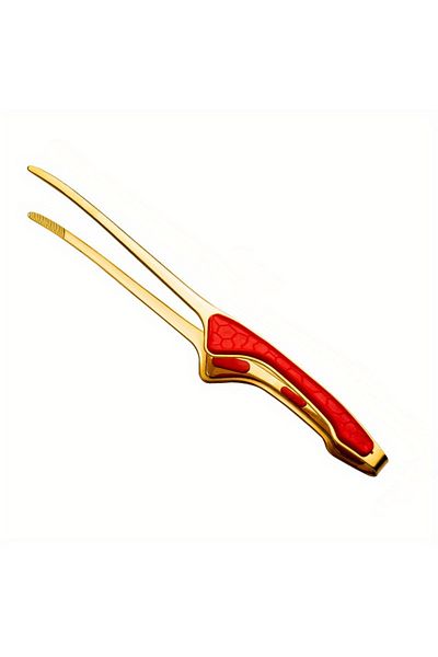 Choice red-golden 1pc Stainless Steel Kitchen Tongs, Serving Tongs for Cooking, Metal Food Tongs with Non-S