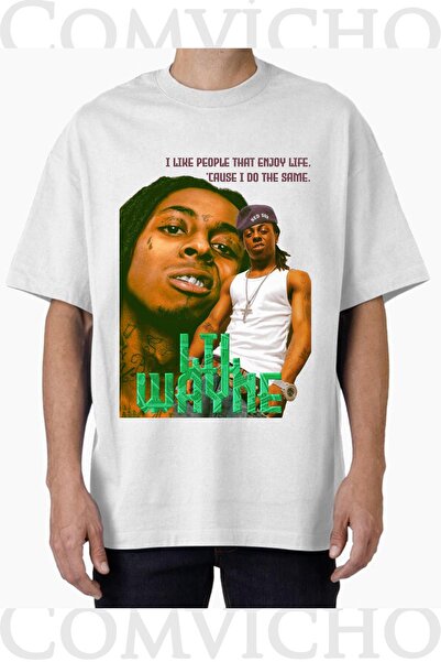 COMVİCHO Unisex Lil Vayne V2 Design Printed Oversize T-Shirt
