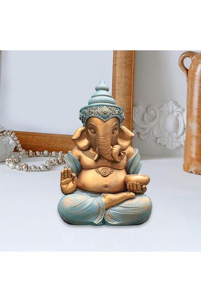 Choice Ganesh Statue Art Crafts Ganesha Figurine Hindu Elephant God Sculpture for Garden Patio Yard Outd...