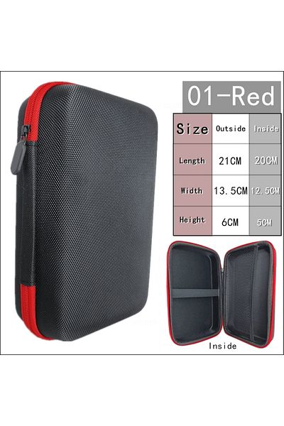 Choice 01-RD Earphone Data Storage Bag Cable Organizer Multimeter Electronic Box Bags Zipper Pouch Tech Ga