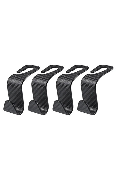 DUTRIEUX Carbon 4pcs 4Pcs Hooks for Bags Car Clips Front Seat Headrest Organizer Holder Auto Fastener Hangers