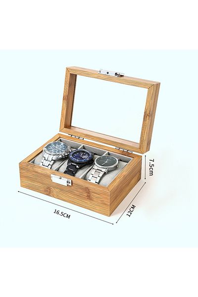 Choice 3 Slots WellZone 2024 New Style Environmental Protection Bamboo Watch Box Fashionable Chinese style