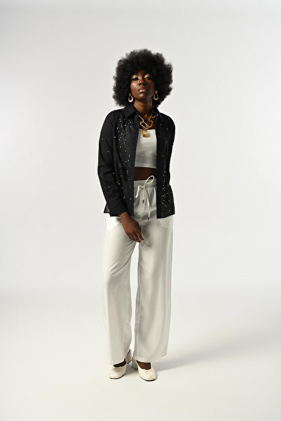 Orfeo Negro Women's Stone Embroidered Thin Shirt