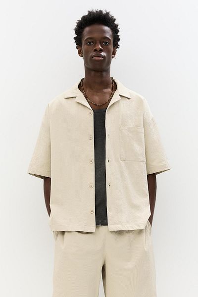 Pull & Bear Short sleeve seersucker shirt