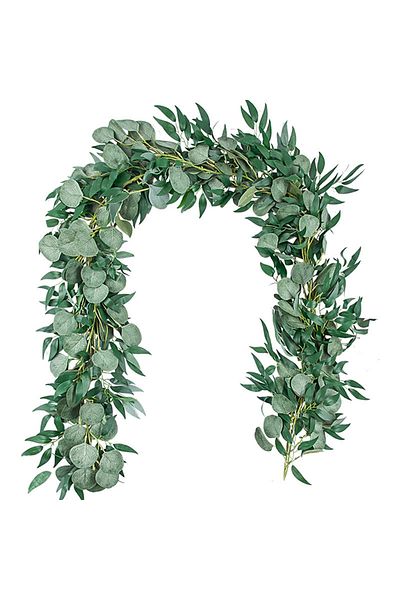 Choice 200cmYouLiuTeng 200cm Fake Eucalyptus Rattan Artificial Plants Vine Green Willow Leaf Silk Ivy Wall
