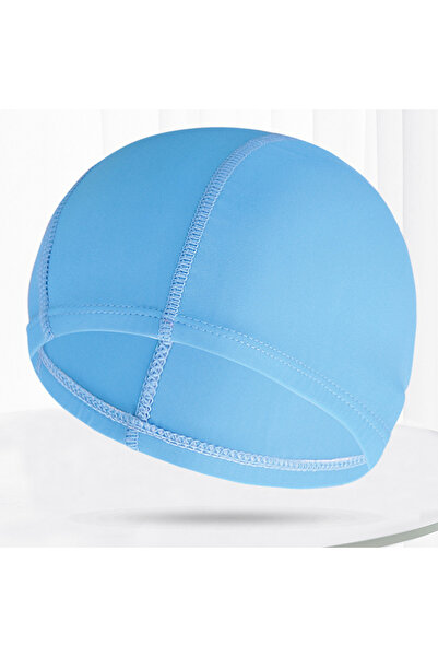 Choice Sky Blue Men Women Fabric Swimming Caps Multi Colors Patterns Printed ...