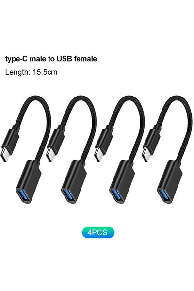 Choice 4 قطع محول من النوع C إلى USB 3.0 USB-C 3.1 ذكر OTG A أنثى موصل بيانات لجهاز MacBook Pro iPad Mini