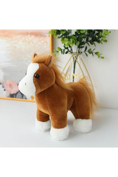 Choice 20cm brown 20CM Simulation Horse Plush Toy Soft Realistic New Born Gifts Doll Home Decoration Ornam